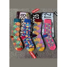 Handmade Colorful shells Print Cotton Crew Socks