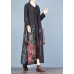 Elegant casual coat fall women coats black prints trench coats